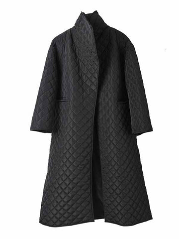 Abrigo acolchado de algodón con entramado