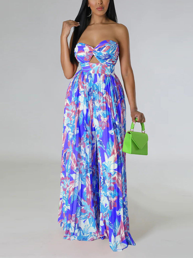 Floral Print Sleeveless Jumpsuit