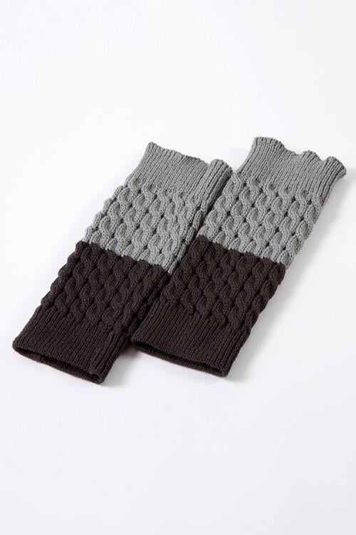 Color Block Reversible Knitted Boot Cuffs