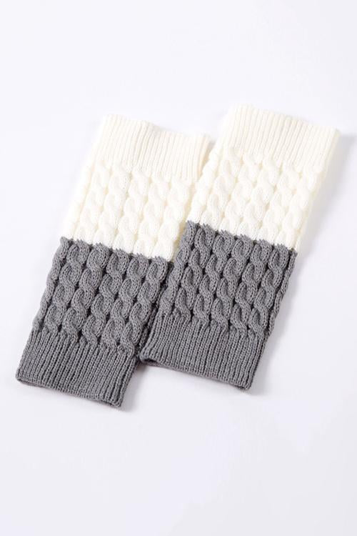 Color Block Reversible Knitted Boot Cuffs