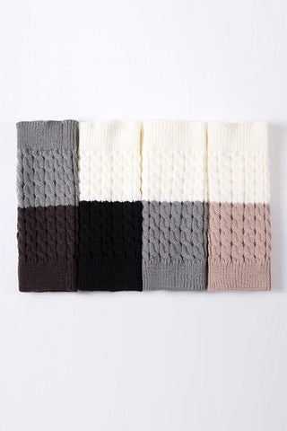 Color Block Reversible Knitted Boot Cuffs