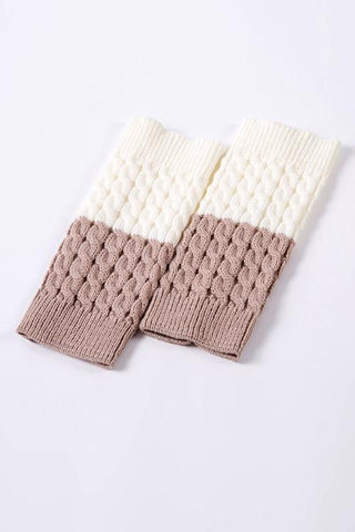 Color Block Reversible Knitted Boot Cuffs