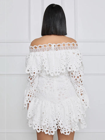 Off Shoulder Hollow Out Dress