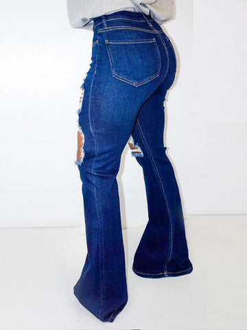 Stretch-Jeans mit Rissen