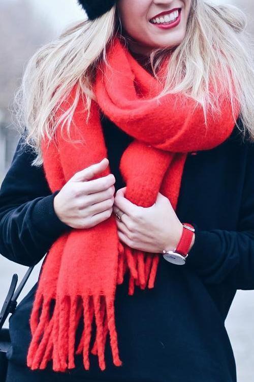 Solid Tassels Scarf