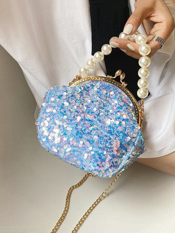 Sequin Pearl Evening Mini Bag