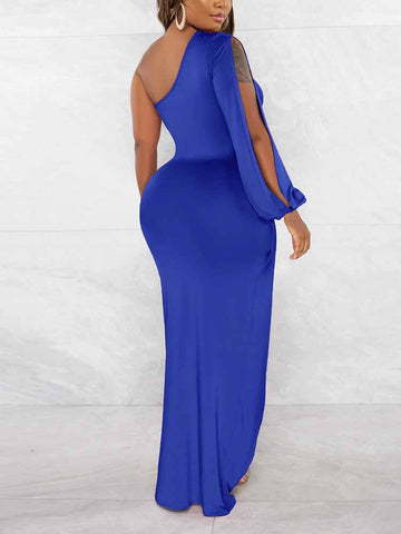 One Shoulder Split Maxi Dress