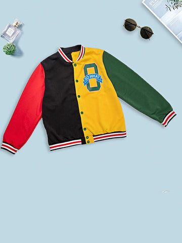 Chaqueta de béisbol con bloques de color