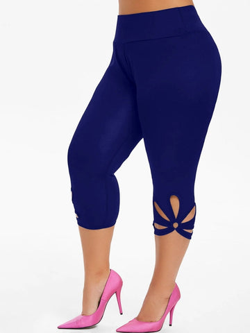Leggings de yoga con recortes de color sólido