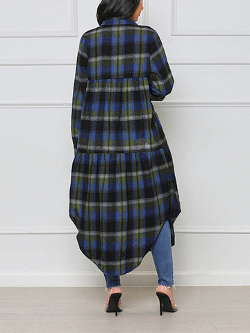 Plaid Long Shirt Coat