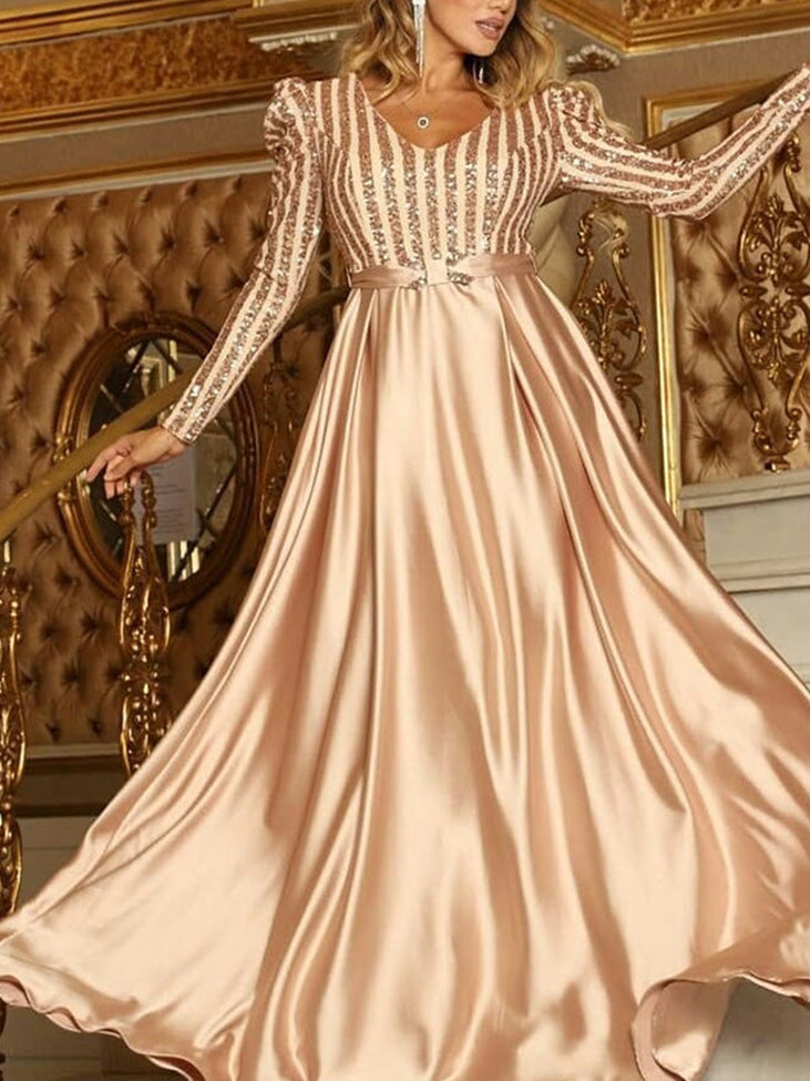 Sequined Satin Dress