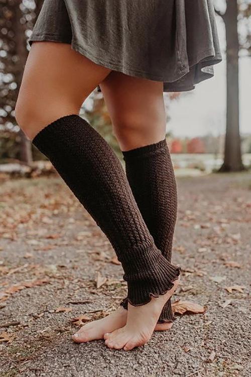 Cable Knit Leg Warmers With Flare