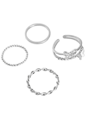 4pcs Butterfly Decor Simple Ring