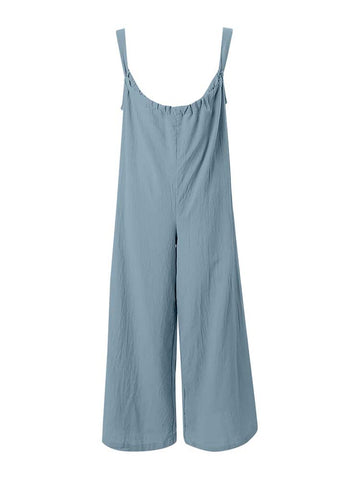 Sleeveless Wide Leg Overall