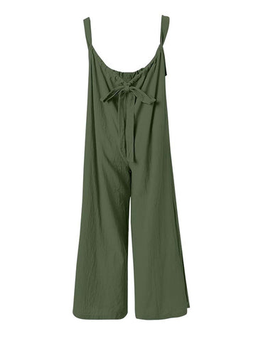 Sleeveless Wide Leg Overall