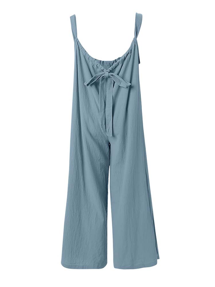 Sleeveless Wide Leg Overall