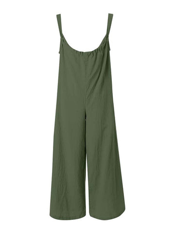 Sleeveless Wide Leg Overall