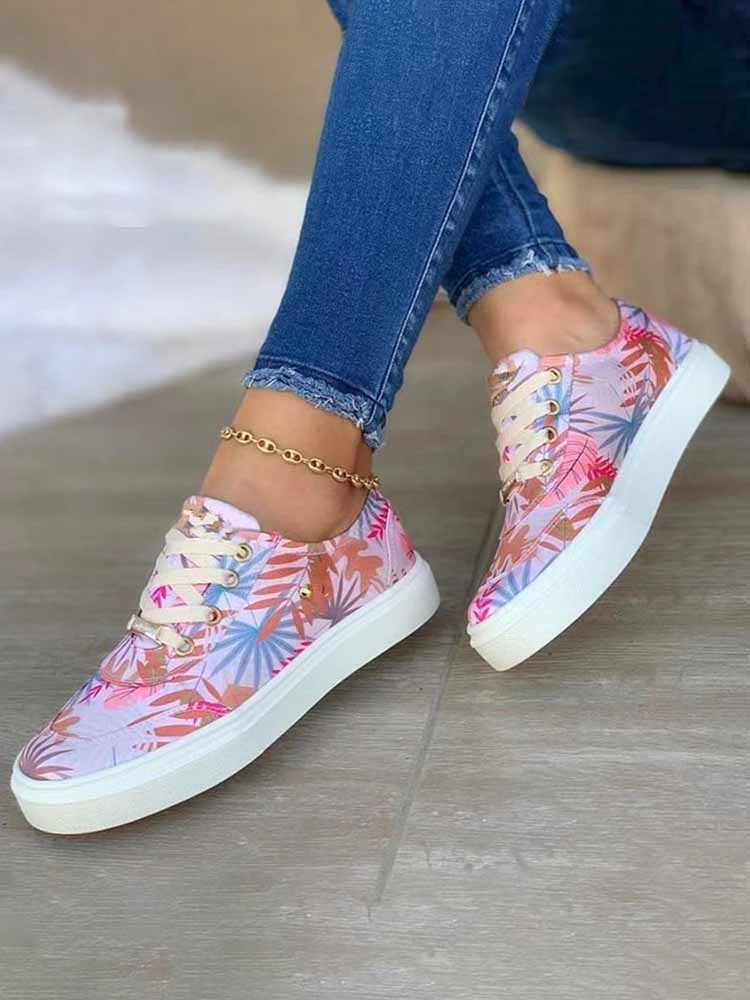 Casual Plants Flat Sneakers