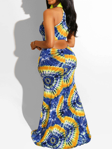 Halter Tie Dye Maxi Dress