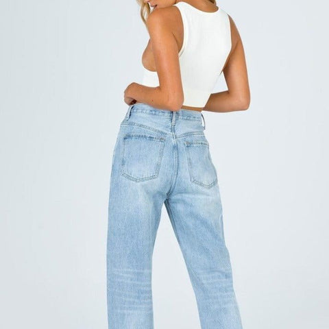 Rodeo Asymmetrische Jeans mit geradem Bein