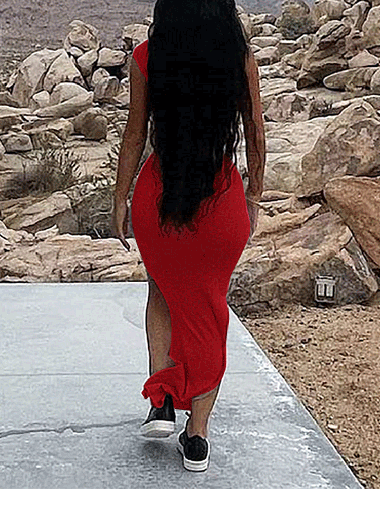 One Shoulder Ruched Bodycon Maxi Dress