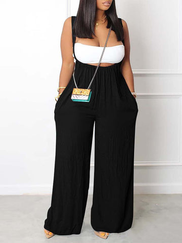 Sleeveless Wide Leg Overall