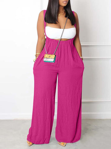 Sleeveless Wide Leg Overall