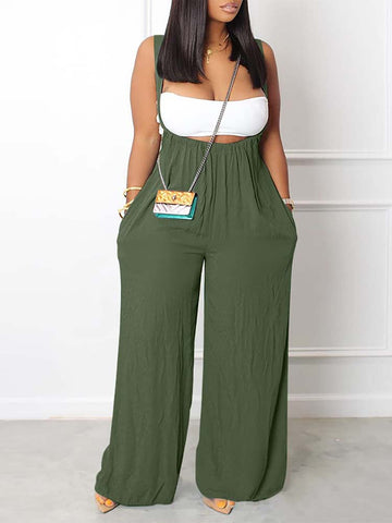 Sleeveless Wide Leg Overall