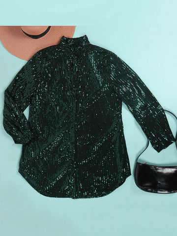 Sequin Shirt Mini Dress