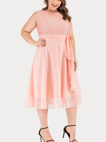 Lace Sleeveless Cocktail Dress