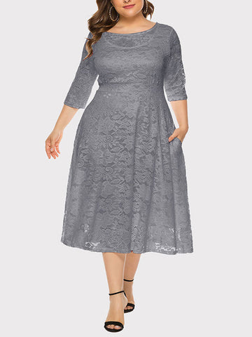 Lace Evening A-Line Dress