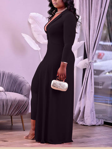 Hollow Out Deep V-Neck Jumpsuit