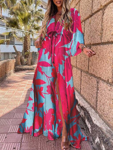 Vestido de playa de encaje estampado