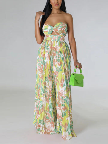 Floral Print Sleeveless Jumpsuit