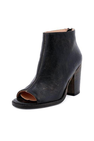 Botas de tacón alto con cremallera y punta abierta