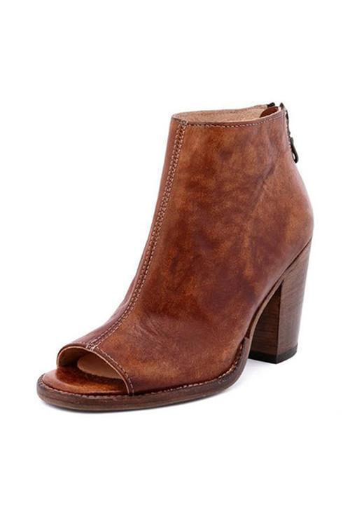 Botas de tacón alto con cremallera y punta abierta
