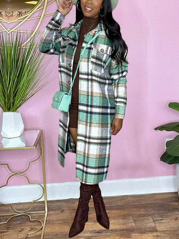 Karierter Hemdmantel mit Knöpfen