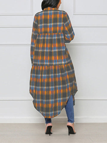 Plaid Long Shirt Coat