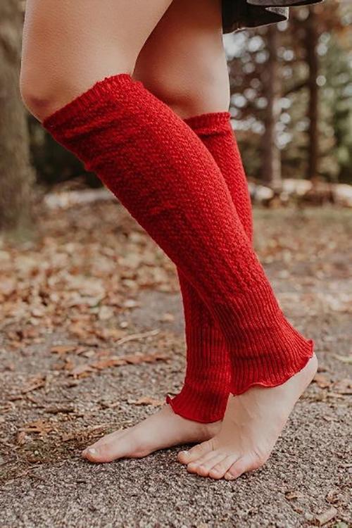 Cable Knit Leg Warmers With Flare