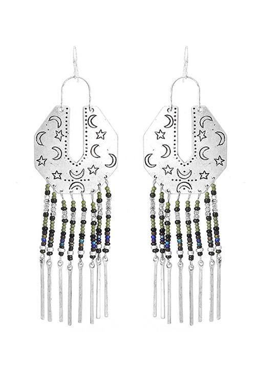 Beads Tassels Metal Earring