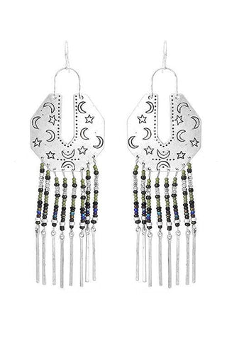 Beads Tassels Metal Earring