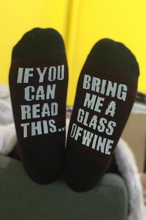 Bring Me A Glass Of Wine Sock