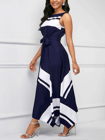 Hem Sleeveless Maxi Dress