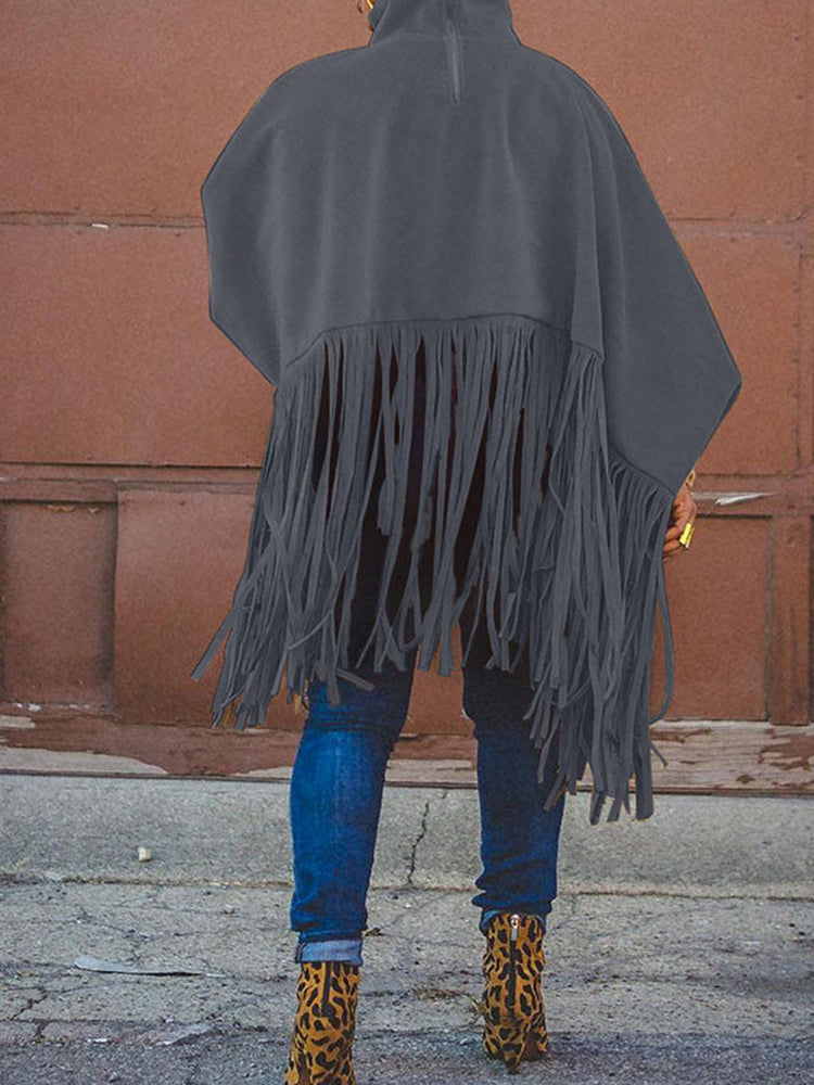 Solid Fringed Suede Top