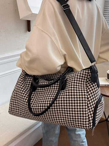 Houndstooth Pattern Duffel Bag