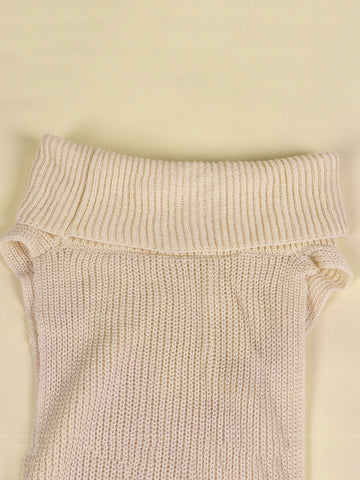 Slit Turtleneck Knitted Tops