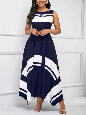 Hem Sleeveless Maxi Dress