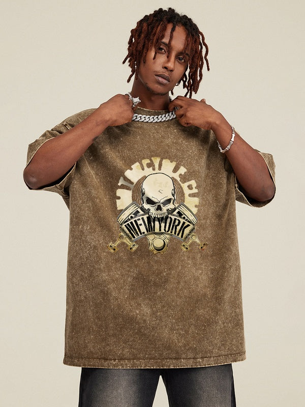 Street Skull Medal Oversized Tees