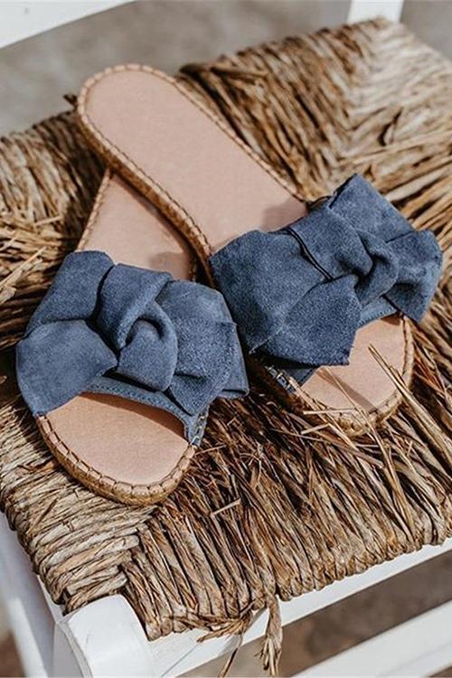 Bow Straw Slipper