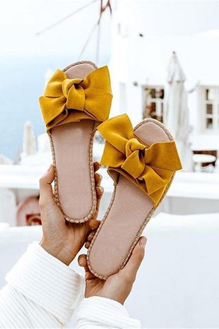 Bow Straw Slipper